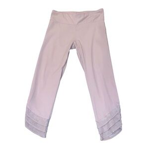 Athleta Girl Meshin Around Capri Leggings Size XL/14 Gray Dream Crazy GUC